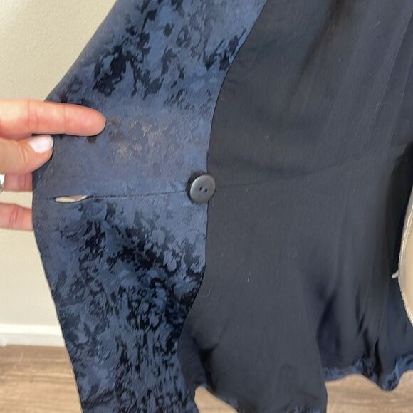 Free People Black Silky Printed Blazer - Picture 5 of 9